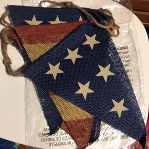 Pottery Barn burlap flag garland BN